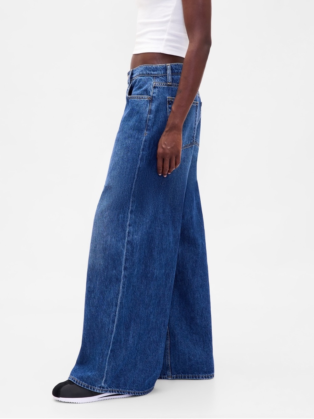 Gap High Rise Ultra Wide Leg Jeans Medium Indiago Wash Size 27 - Picture 3 of 8